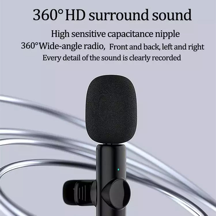 Rechargeable Wireless Mini Plugged-in Microphone Lapel with Clip