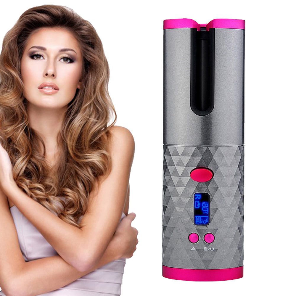 USB Rechargeable Cordless Auto-Rotating Ceramic Portable Women&