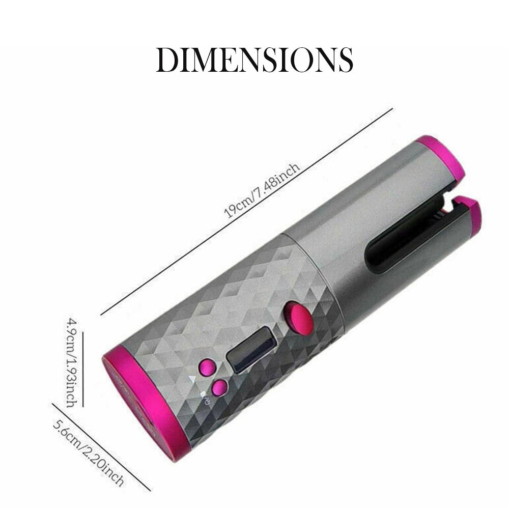 USB Rechargeable Cordless Auto-Rotating Ceramic Portable Women&