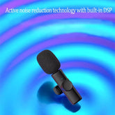 Rechargeable Wireless Mini Plugged-in Microphone Lapel with Clip